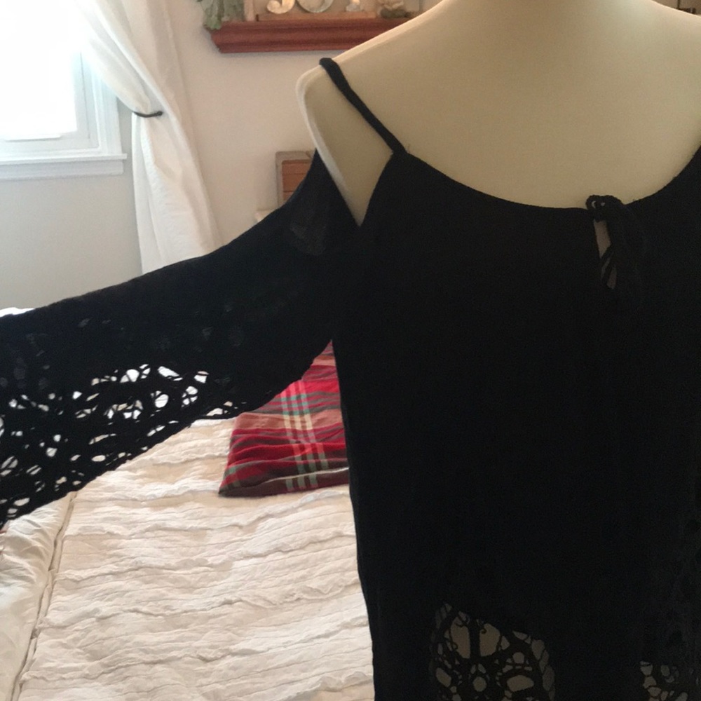 Cold shoulder lace blouse